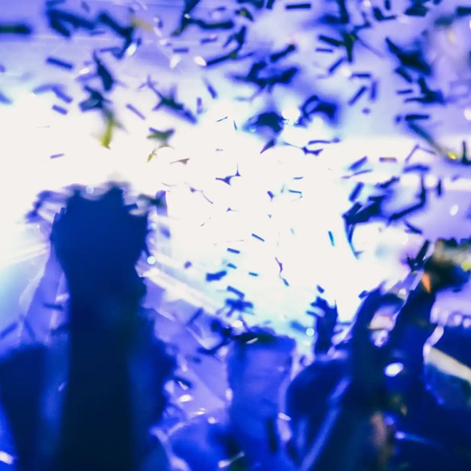 a wild party night with blue light and special effects