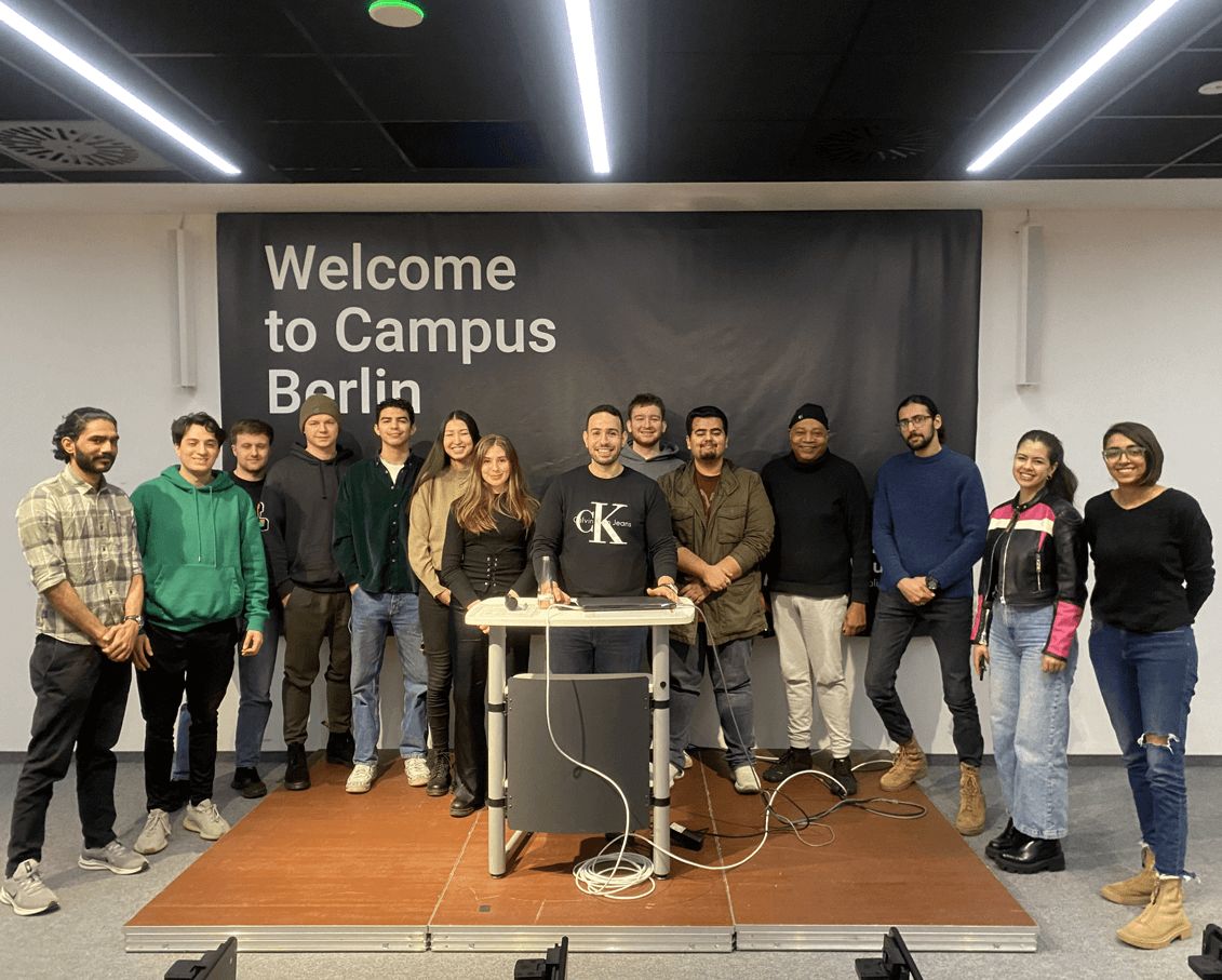 a group of people posing for a photo