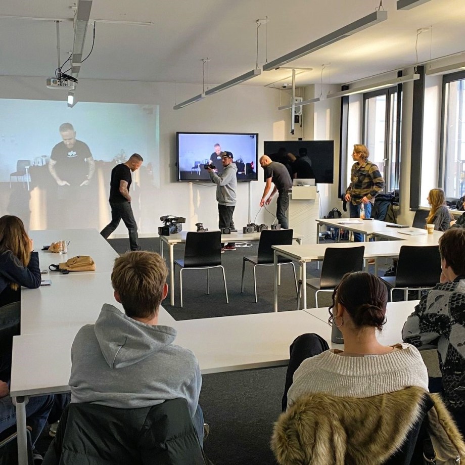 a group of people in a room