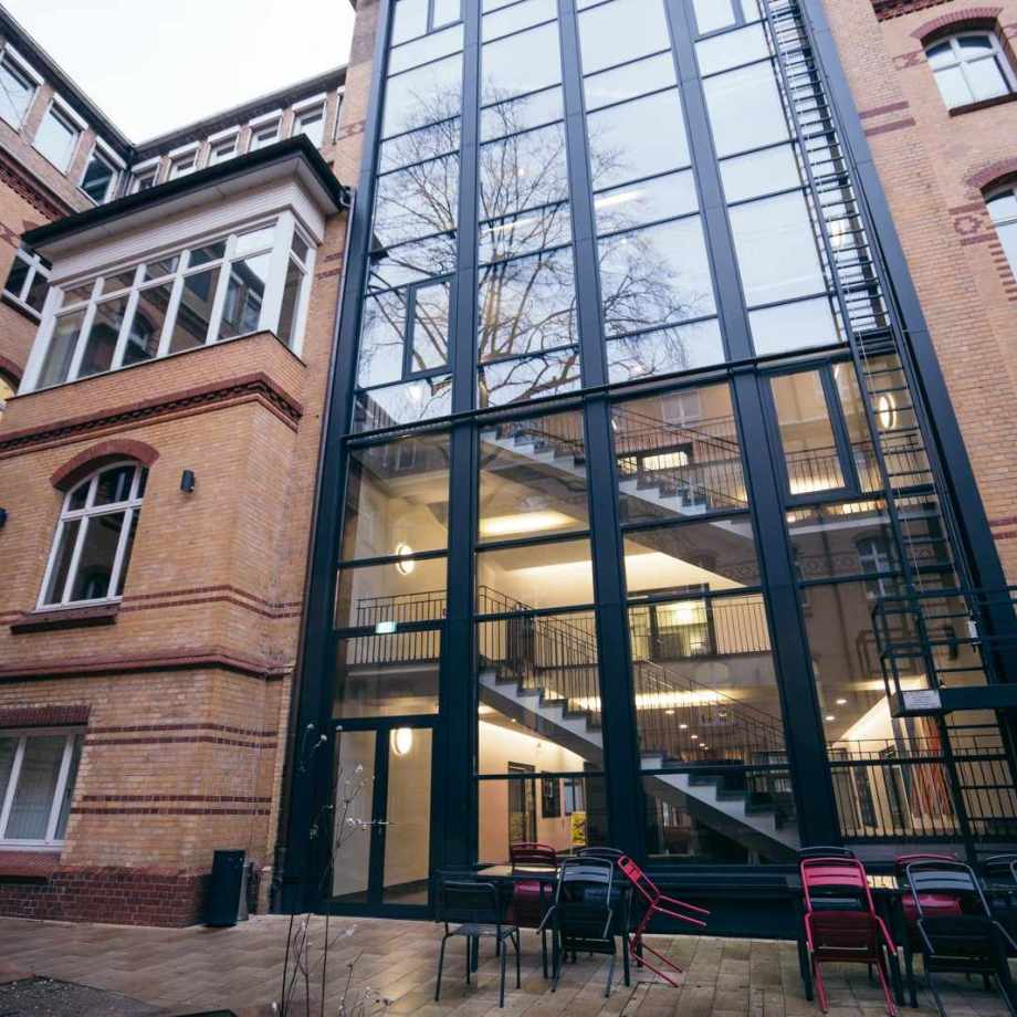 Innenhof des campus hamburg