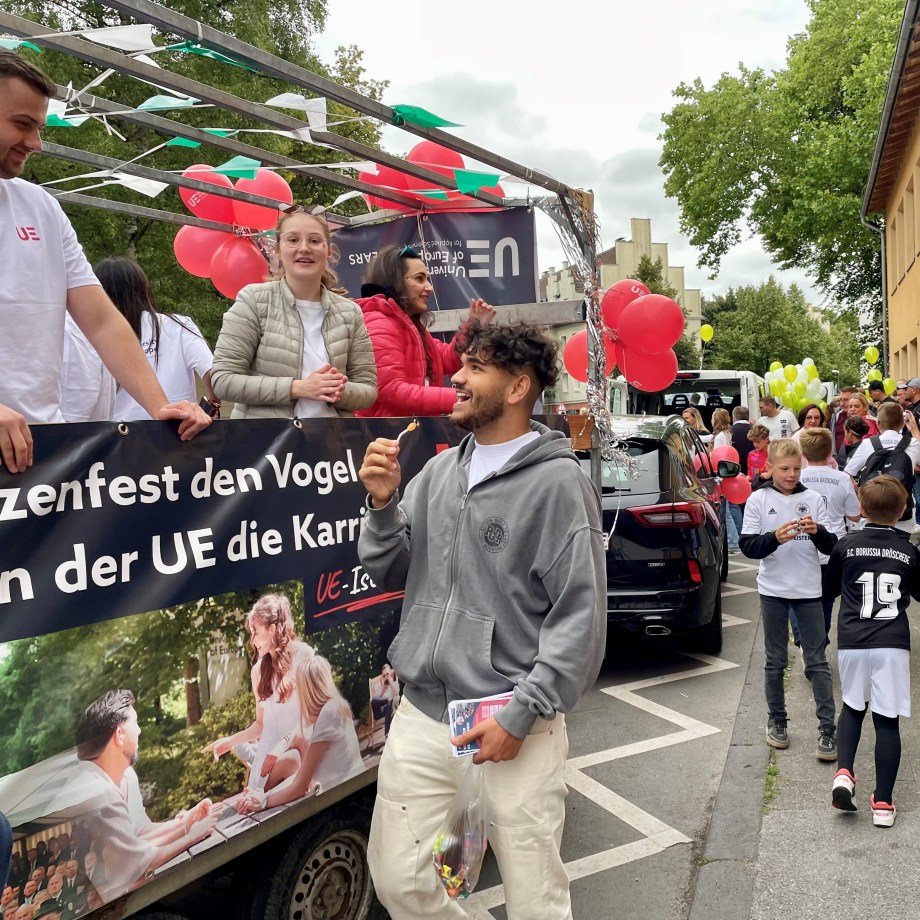 students participating in a parade