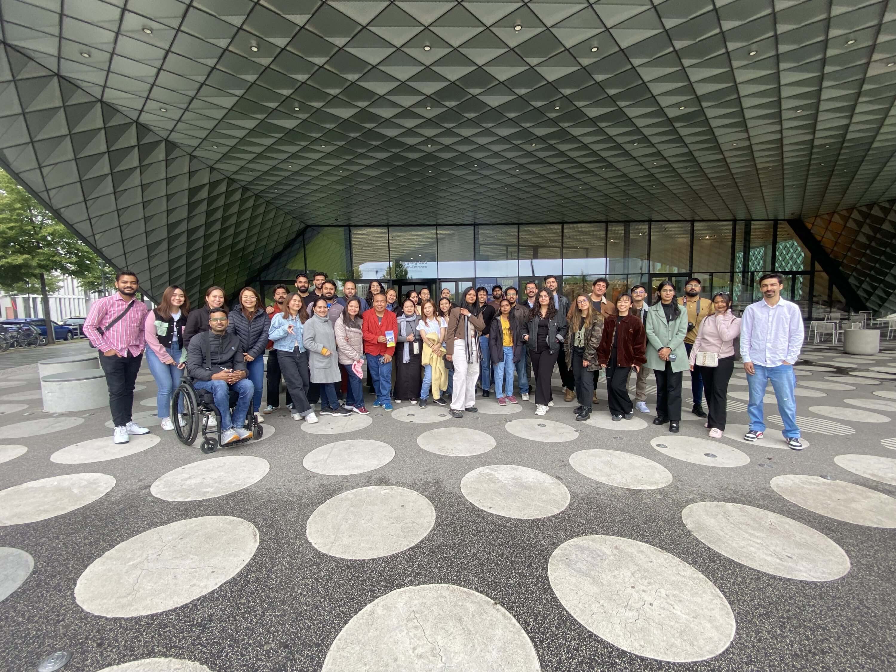 a group of people posing for a photo