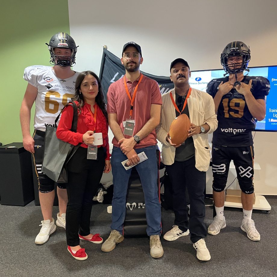 a group of people posing for a photo